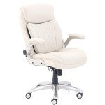Ergonomic High Back Leather Office Chair - Cream