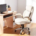 Ergonomic High Back Leather Office Chair - Cream