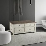 Bolanburg Rustic Lift Top Coffee Table with Drawers