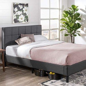 ZINUS Lottie Grey King Upholstered Bed Frame