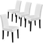 Set of 4 Modern Faux Leather Dining Chairs