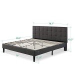 ZINUS Lottie Grey King Upholstered Bed Frame