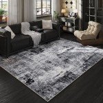 Boho Soft 5x7 Washable Area Rug - Grey/Black