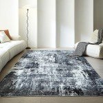 Boho Soft 5x7 Washable Area Rug - Grey/Black