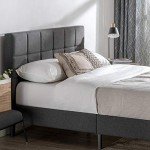 ZINUS Lottie Grey King Upholstered Bed Frame