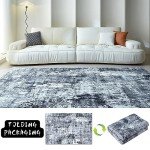 Boho Soft 5x7 Washable Area Rug - Grey/Black