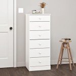 Prepac Astrid 6-Drawer White Bedroom Dresser