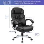 Ergonomic High Back Swivel Office Chair - Black