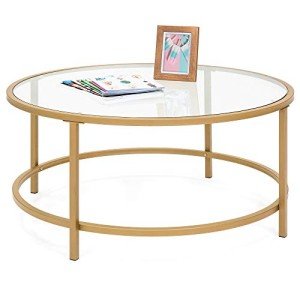 Modern 36in Round Glass Accent Coffee Table
