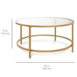 Modern 36in Round Glass Accent Coffee Table