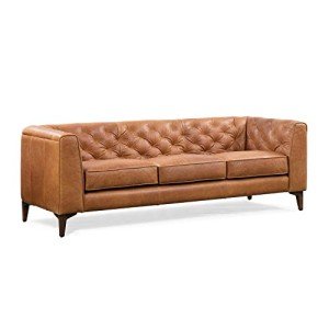 Essex Leather Sofa - 89-Inch Vintage Couch