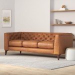 Essex Leather Sofa - 89-Inch Vintage Couch