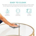 Modern 36in Round Glass Accent Coffee Table