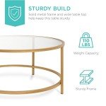 Modern 36in Round Glass Accent Coffee Table