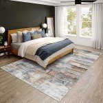 Ultra Soft Non-Slip 5x7 Area Rug - Gray/Rust