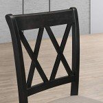 Set of 2 Black Upholstered Dining Chairs