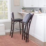Keira Folding Bar Stool with Pad Back