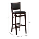 Keira Folding Bar Stool with Pad Back