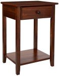 Warm Brown Night Owl Nightstand with USB Ports