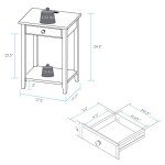 Warm Brown Night Owl Nightstand with USB Ports