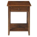 Warm Brown Night Owl Nightstand with USB Ports