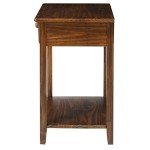 Warm Brown Night Owl Nightstand with USB Ports