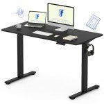 Electric Height Adjustable Standing Desk 48x24 In Black