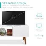 Mid-Century Modern Wood Coffee Table with Shelf