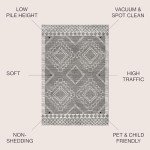 Amir Moroccan Geometric Area Rug – 8X10 Gray/Cream
