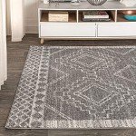 Amir Moroccan Geometric Area Rug – 8X10 Gray/Cream