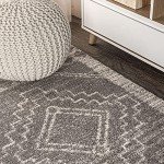 Amir Moroccan Geometric Area Rug – 8X10 Gray/Cream