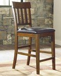 Brown Faux Leather Counter Height Barstools, 2-Pack