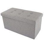 Large Folding Storage Bench Ottoman with Organizer