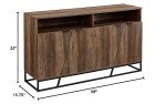 Rustic Oak Angled Door Buffet Cabinet with Shelf