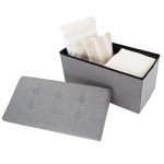 Large Folding Storage Bench Ottoman with Organizer