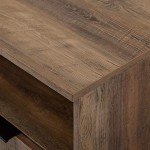 Rustic Oak Angled Door Buffet Cabinet with Shelf