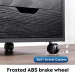 5-Drawer Wood Dresser Chest with Door - Black