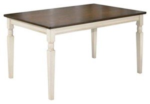 Whitesburg Cottage Dining Table for 6 - Brown & White