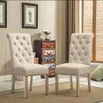 Tan Dining Chair Set of 2 by Roundhill Furniture