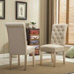 Tan Dining Chair Set of 2 by Roundhill Furniture