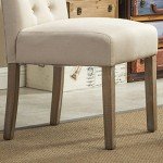 Tan Dining Chair Set of 2 by Roundhill Furniture