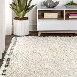 Mercer Shag Plush Tassel Area Rug, 8x10 Cream