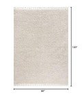 Mercer Shag Plush Tassel Area Rug, 8x10 Cream