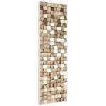 Textured Block 3D Wood Wall Art - Gold Leaf