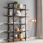 Vintage Industrial 5-Tier Bookshelf by Tribesigns