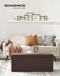 SONGMICS Folding Storage Ottoman Coffee Table, Brown