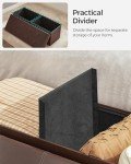 SONGMICS Folding Storage Ottoman Coffee Table, Brown