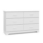 Storkcraft White Rectangular 6-Drawer Dresser