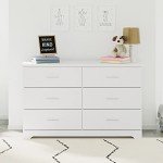 Storkcraft White Rectangular 6-Drawer Dresser