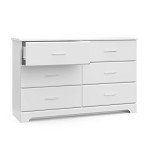 Storkcraft White Rectangular 6-Drawer Dresser